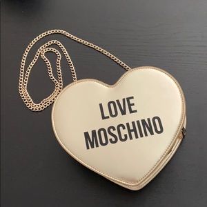 Gold Moschino Heart Purse